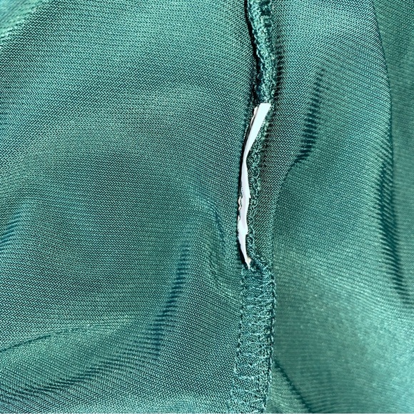 Michael Kors Emerald Green Long Sleeve Wrap Top With Gold Buckle - Picture 7 of 7